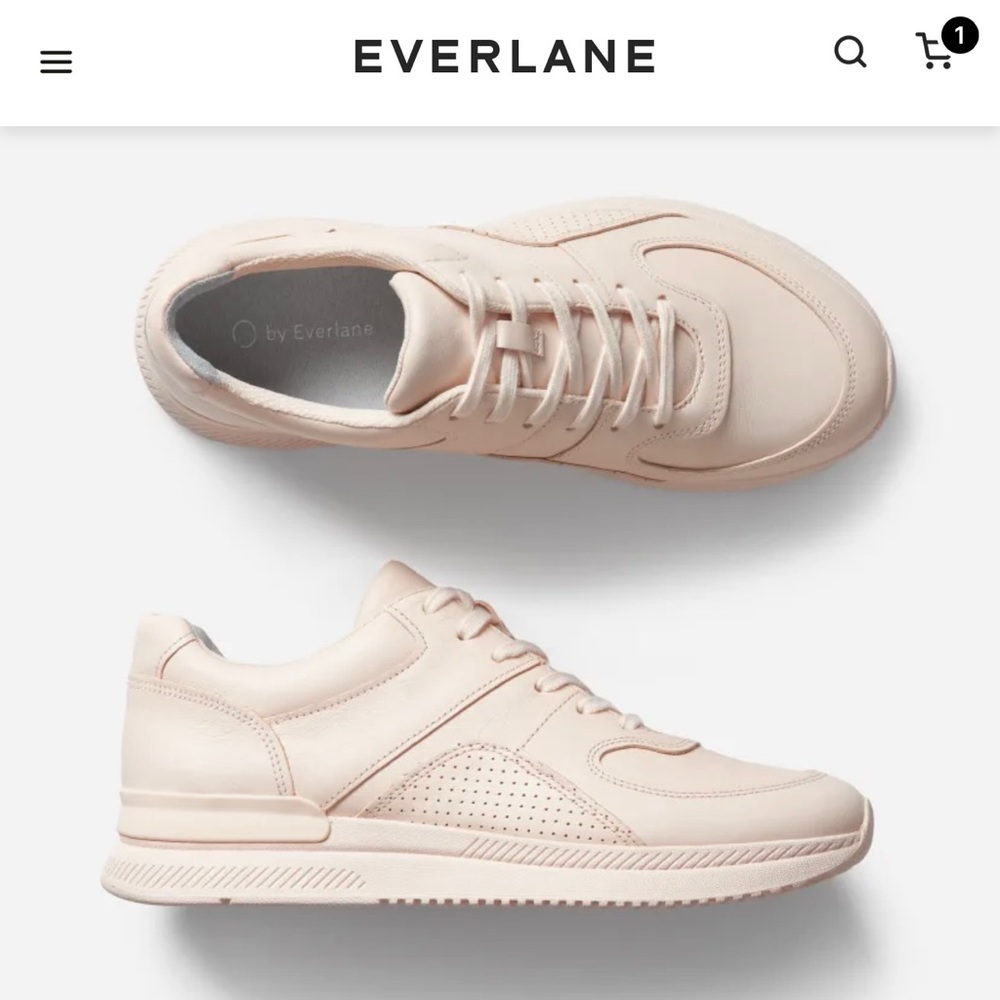Everlane - The Trainer Leather Sneaker in Blush, Women’s 10 (fits like 9)